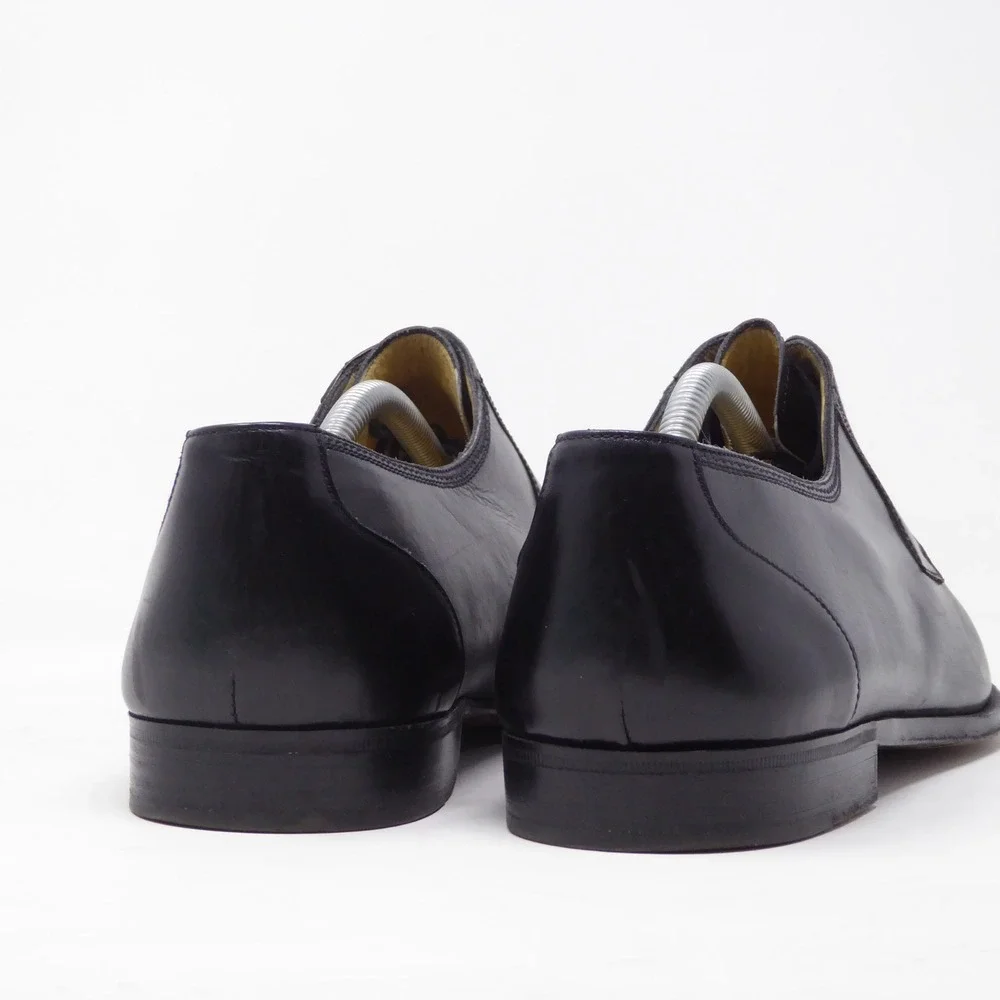 Vintage Cole Haan Mens Derby Oxfords Shoes Black Leather Made in Italy 12 M